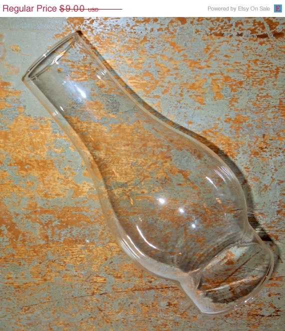 ON SALE Vintage Glass Globe Chimney Oil Lamp Globe by TheBackShak