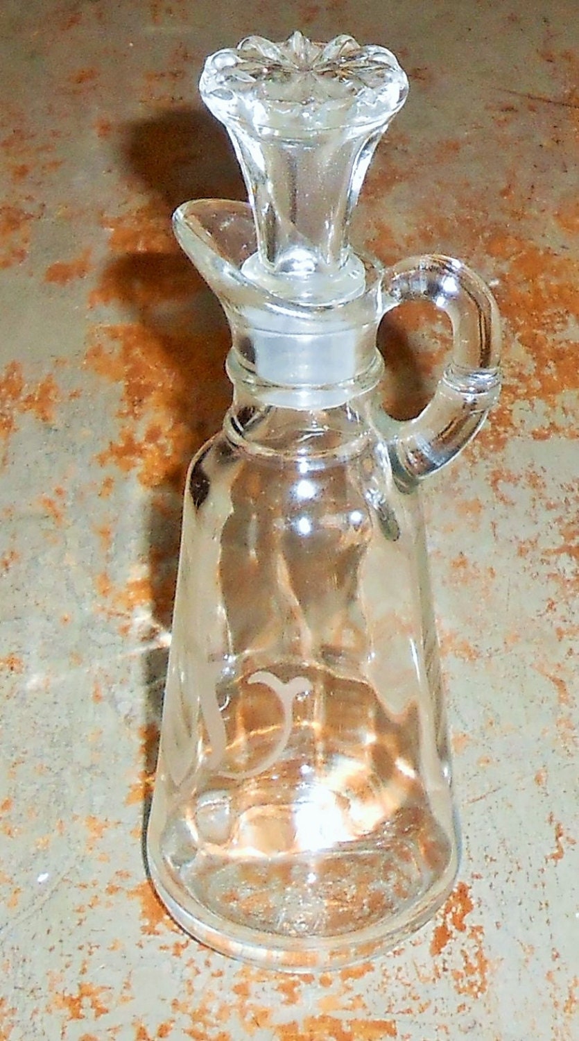 Vintage Decanter Oil and Vinegar Cruet Bottle Salad
