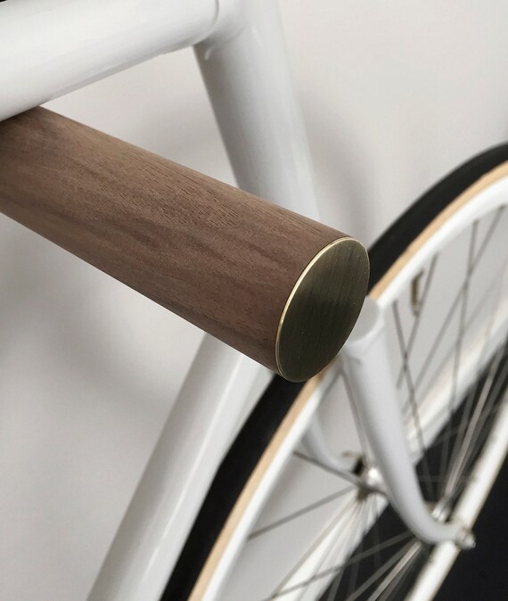 wooden bike hook // BLACK WALNUT // BRASS by on Etsy
