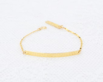 Gold Bar Bracelet dainty Nameplate bar bracelet layering skinny gold filled bar bracelet everyday jewelry.