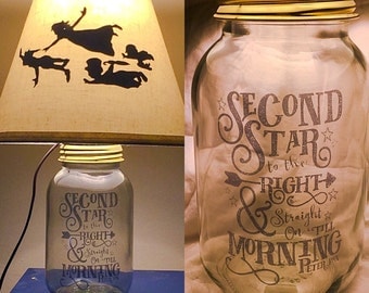 Peter Pan Inspired Silhouette Mason Jar Lamp