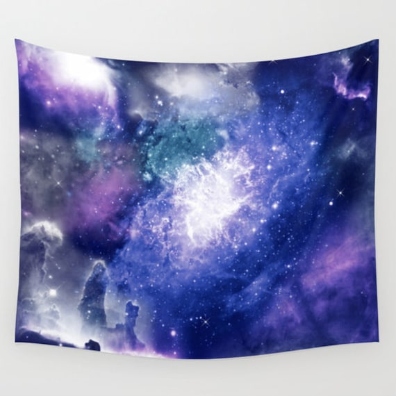 Violet Space Wall tapestries Galaxy wall tapestry art Nebula