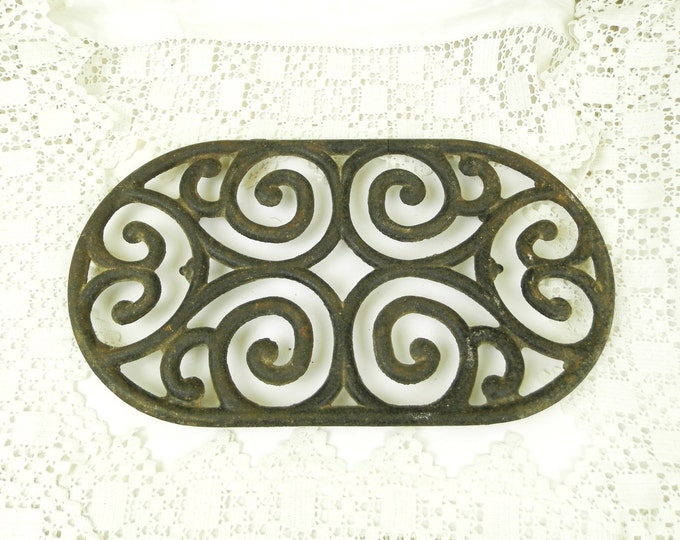 Large Oval Shaped Vintage French Cast Iron Trivet / Heat Mat / Hot Plate, Country Cottage Kitchenware, Kitchen Decor, Rustic Kitchenalia Large Oval Shaped Vintage French Cast Iron Trivet / Heat Mat / Hot Plate, Country Cottage Kitchenware, Kitchen Decor, Rustic Kitchenalia
