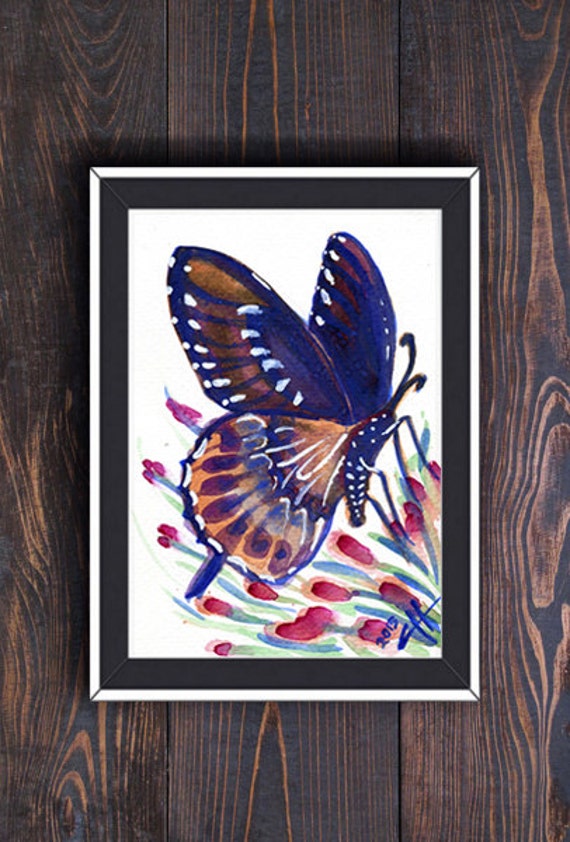 Items similar to Jewel Tone Butterfly Handmade Original Watercolor ...