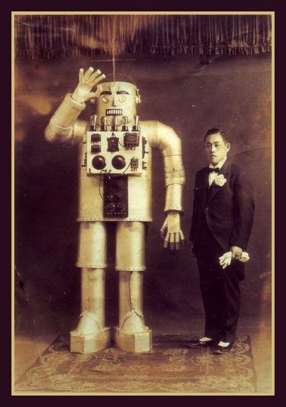 Items similar to Fridge Magnet - very Vintage Robot, photo image, Asian ...