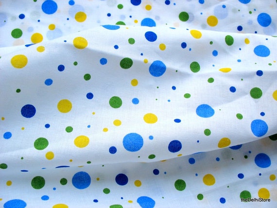 Multi color Polka Dot Cotton Fabric Sold by Yard