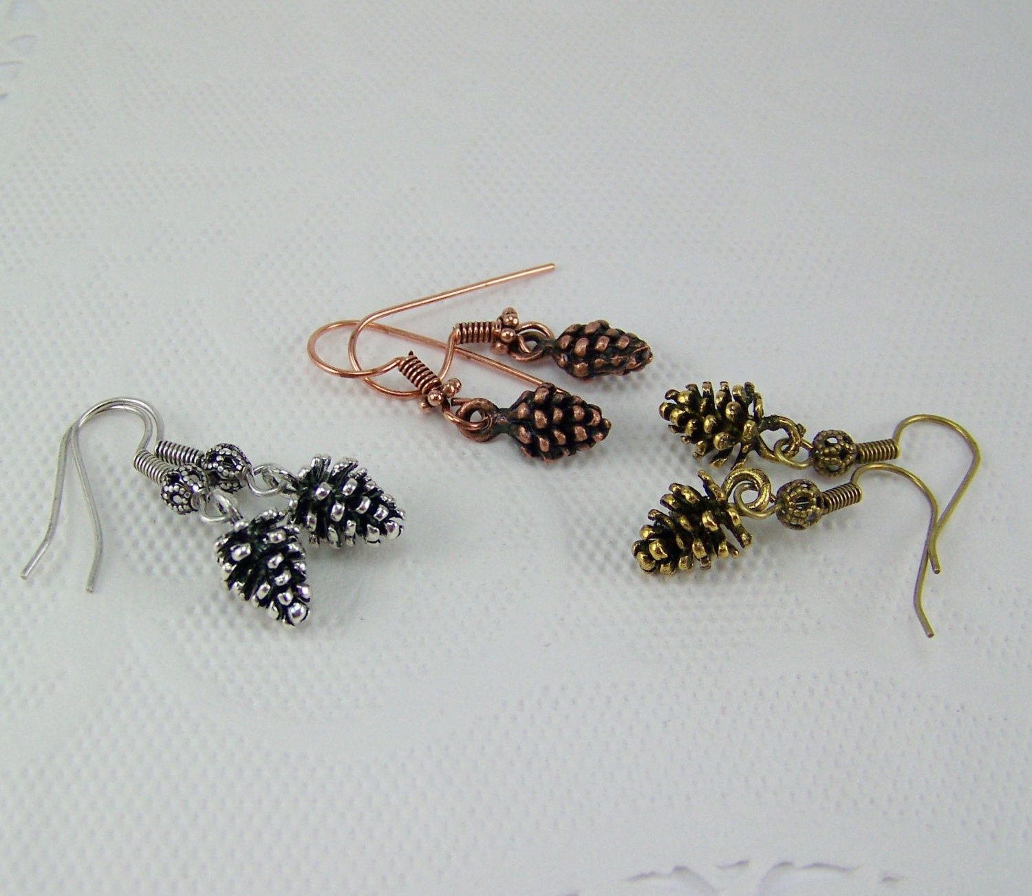 Pine Cone Earrings Woodland Earrings Rustic Pine Cone