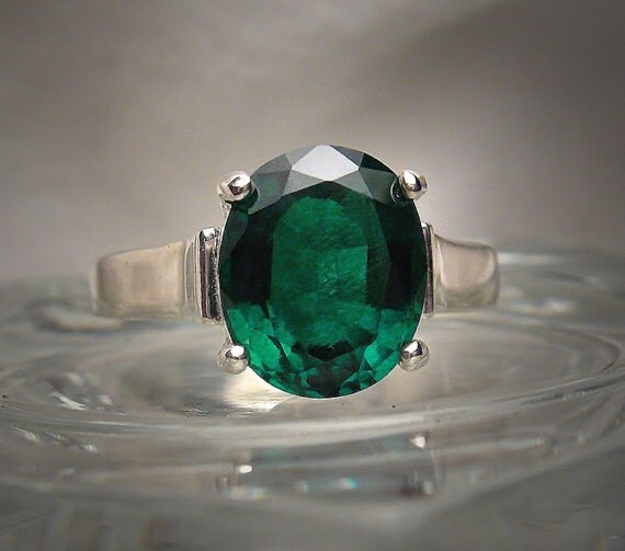 Hydrothermal Lab Created Emerald 11x9mm Oval by ShantasticJewelry