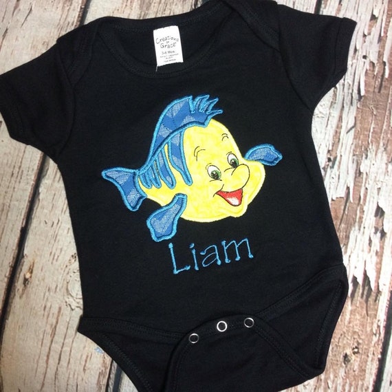 Flounder inspired shirt boys girls baby fish