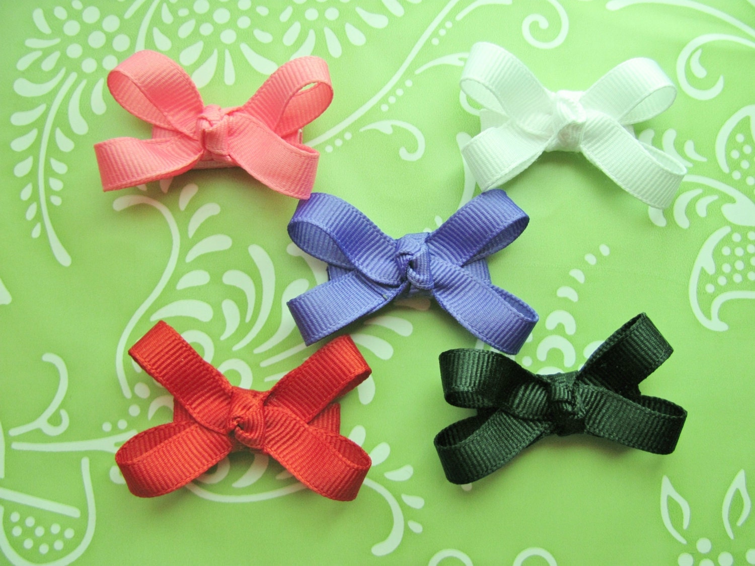 Infant Velcro Hair Bow Set 5 Piece Classic by SunberryBoutique