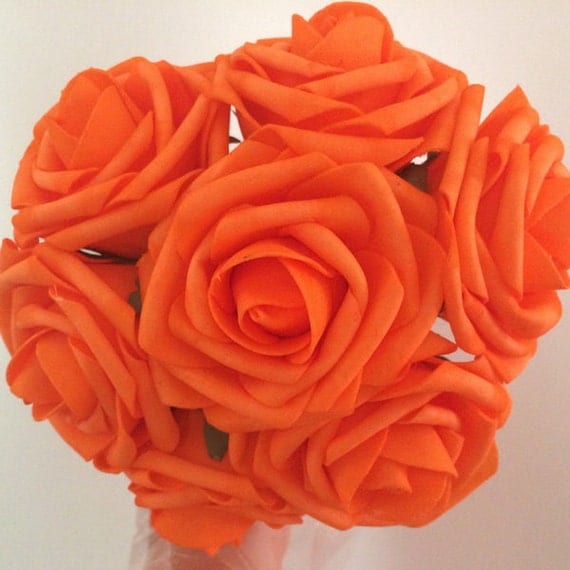 100pcs Orange Artificial Flowers Fake Foam by ...