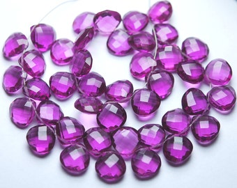 8 Inch Strand,Super Finest,Rhodolite Quartz Faceted Briolette Heart Shape,9mm