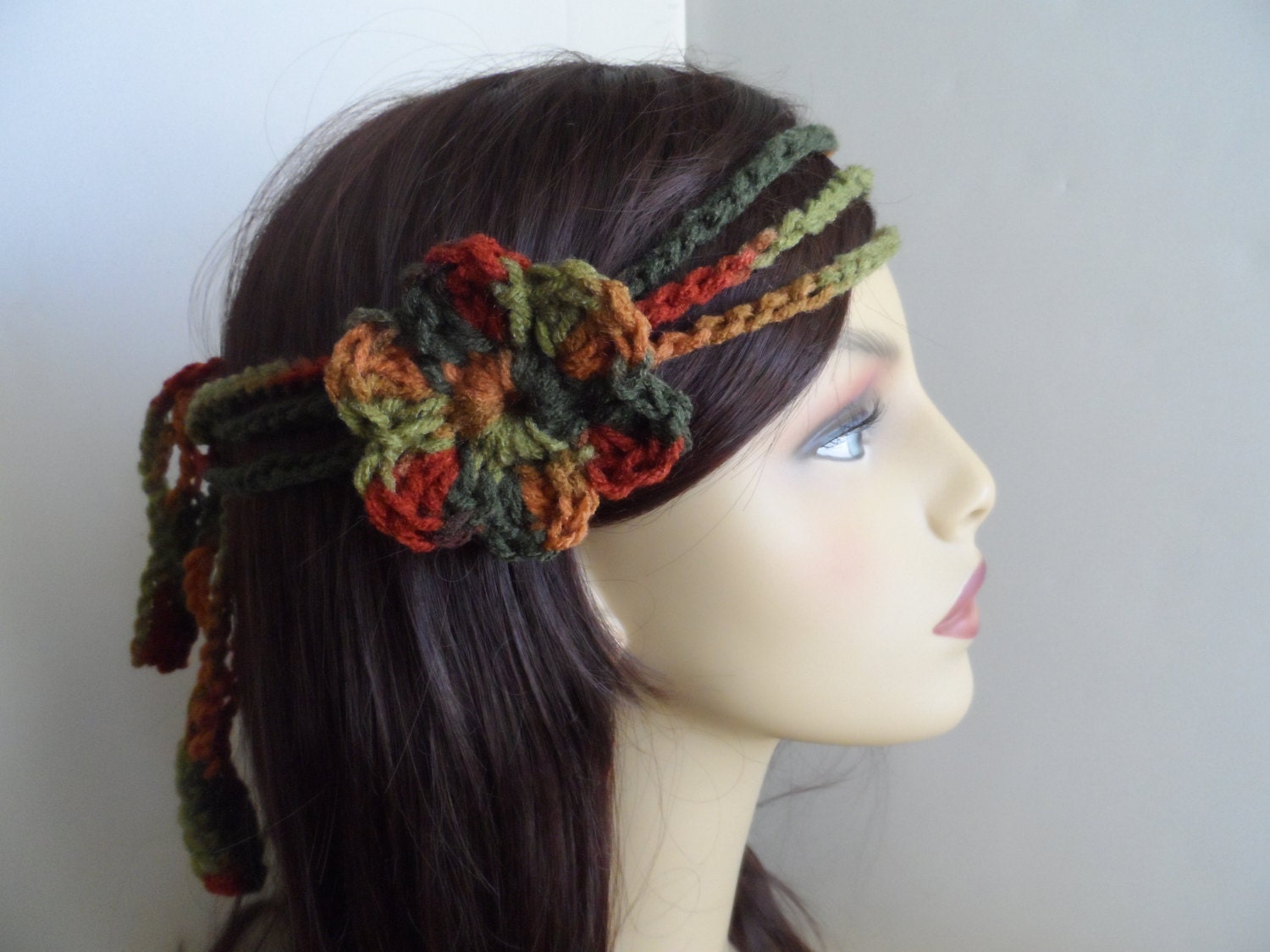 Flower head band headband crochet hair accessories hippie