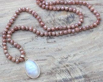 Bivei Natural Gemstone Endless Long Statement
