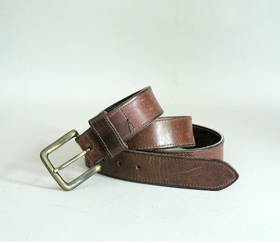 Mens Size 38 Brown Leather Belt