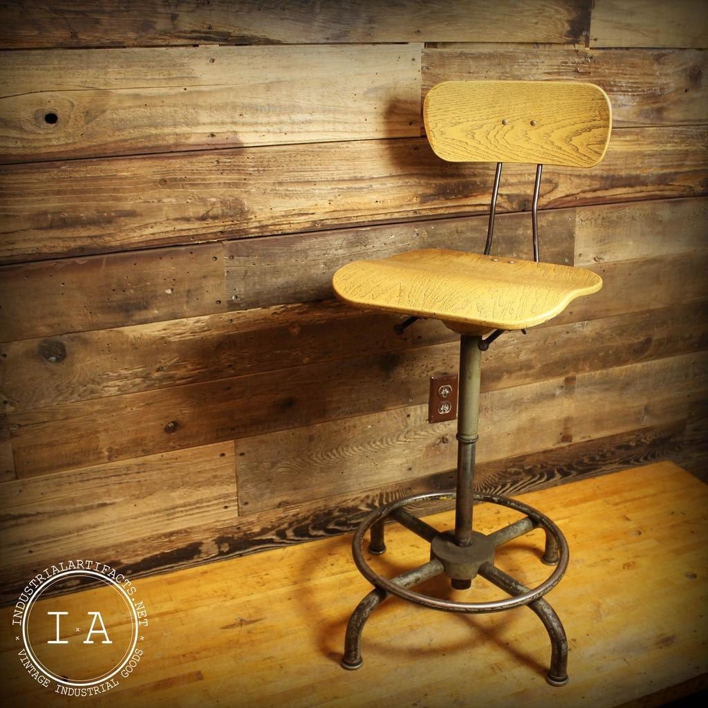 Vintage Industrial Ajusto Machinist Chair Adjustable Workbench Stool ...