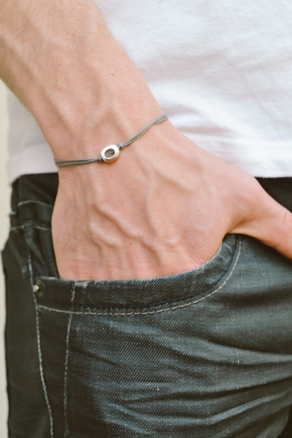 Men's bracelet gray cord bracelet for men with a by Principles