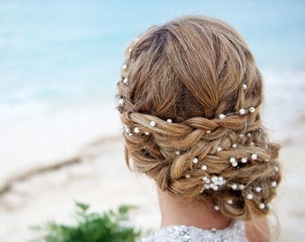 Wedding Pearl Head Chain, Bridal Headband, Pearl Headband, Wedding Hair Accessories, Bridal Hair Accessories