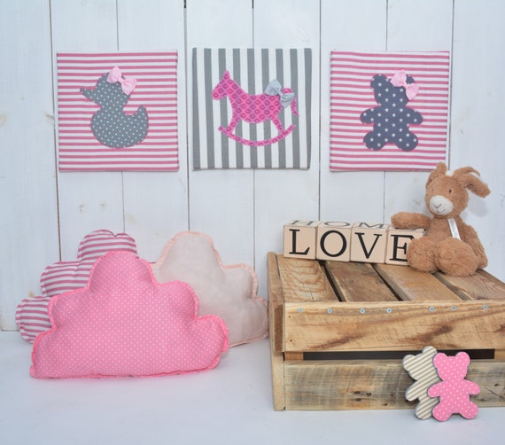 Mädchen kinderzimmer kunst leinwand rosa von bandanashop auf etsy
