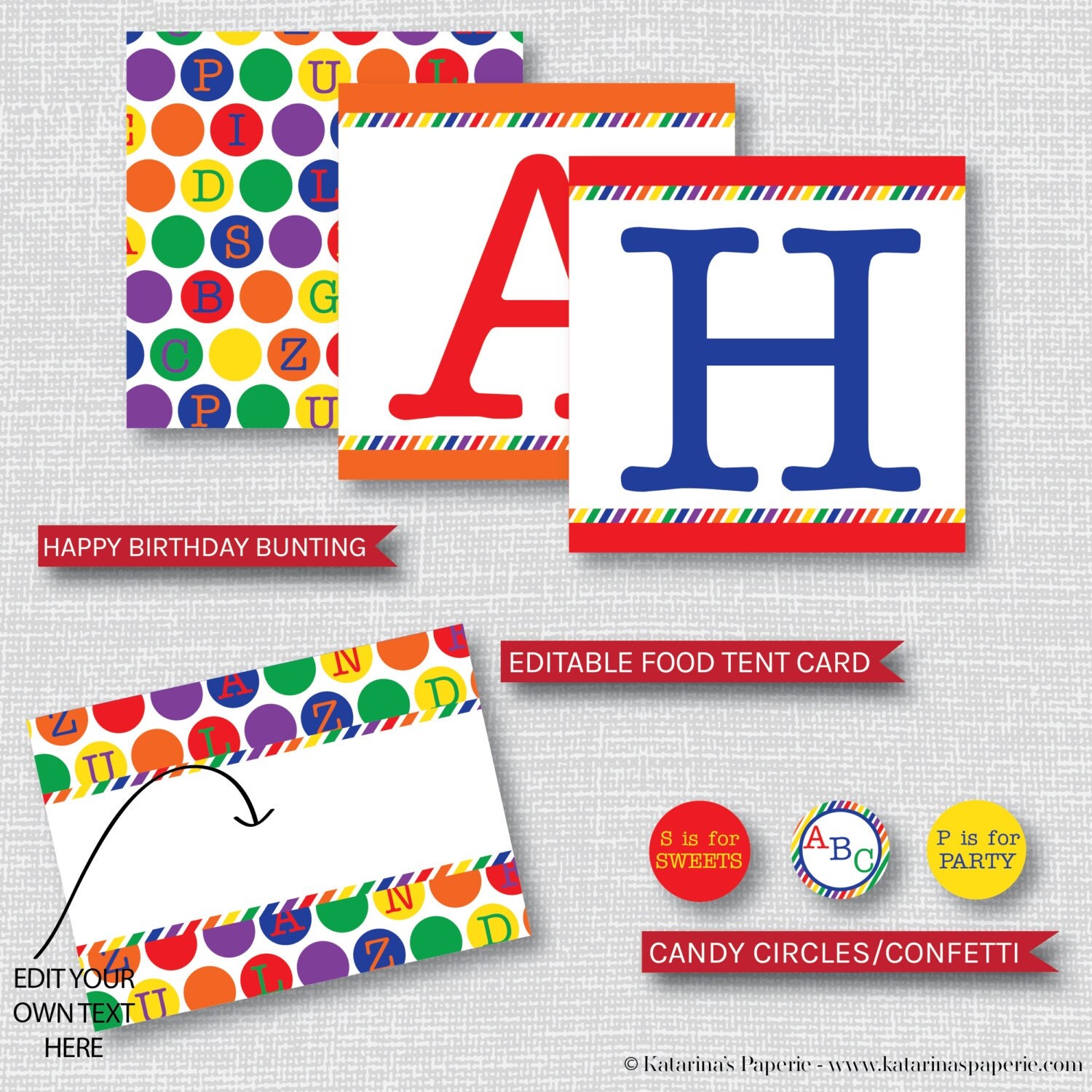 ABC Birthday Party Invite Rainbow Alphabet Party Birthday