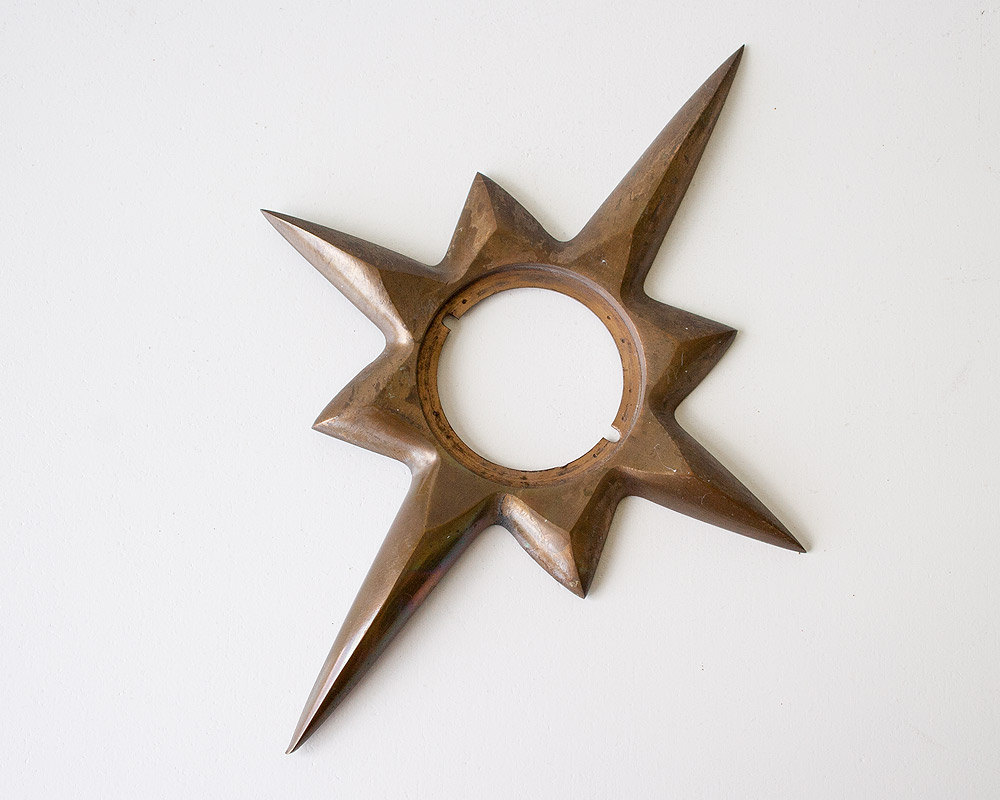 Vintage starburst door knob backplate