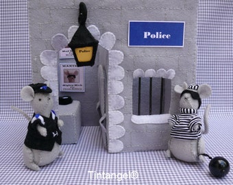 Police station with Police man and thief. DIY kit