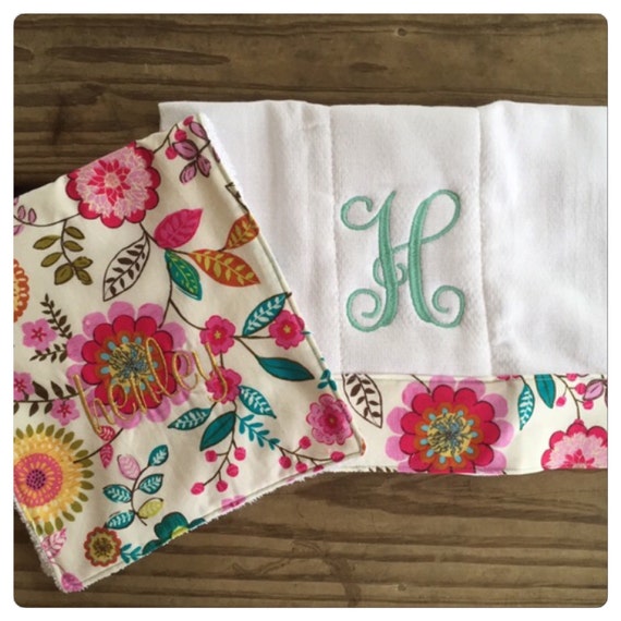 Items similar to Personalized Burp Cloths Set of 2 on Etsy