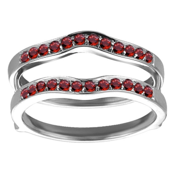 Sterling Silver Genuine Ruby Ring Guard Ruby Ring Enhancer