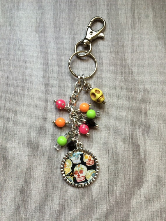 Day of the Dead Skull Keychain
