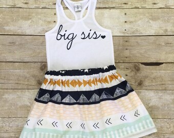 Girls big sis outfit, big sister shirt, little sister shirt, sibling shirts, pregnancy announcement shirt, baby announcement shirt