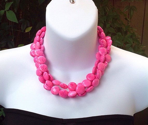 Boho 3 Triple Strand Turquoise & Crystal Bead Necklace Set
