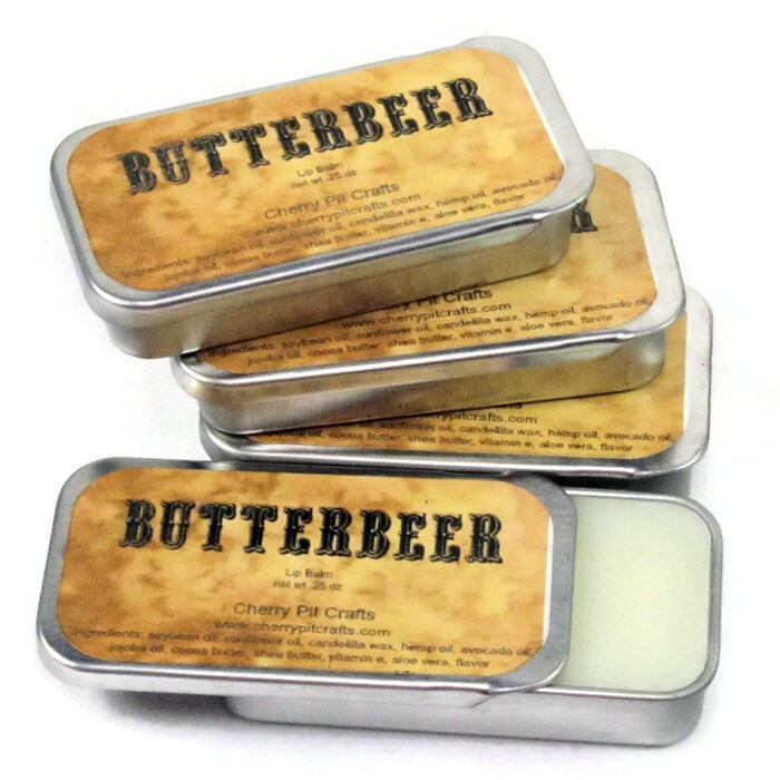 Harry Potter Themed Butterbeer Lip Balm 4 Pack by CherryPitCrafts