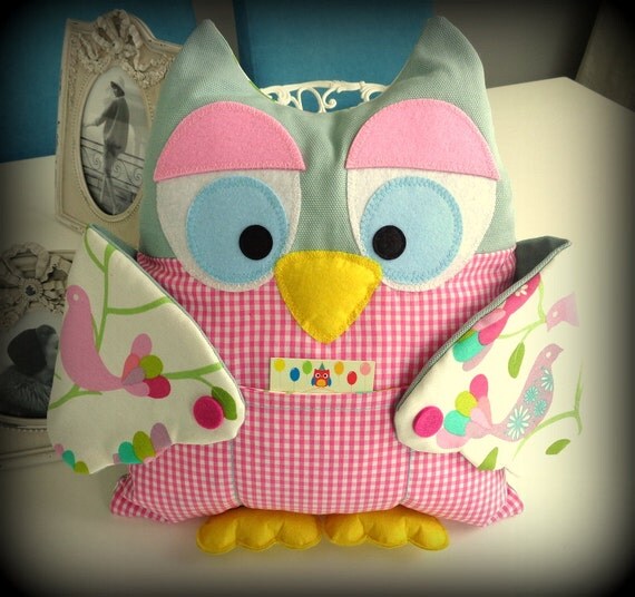 handmade owl pillow TV remote control standHome by SedaIsyarCrafts