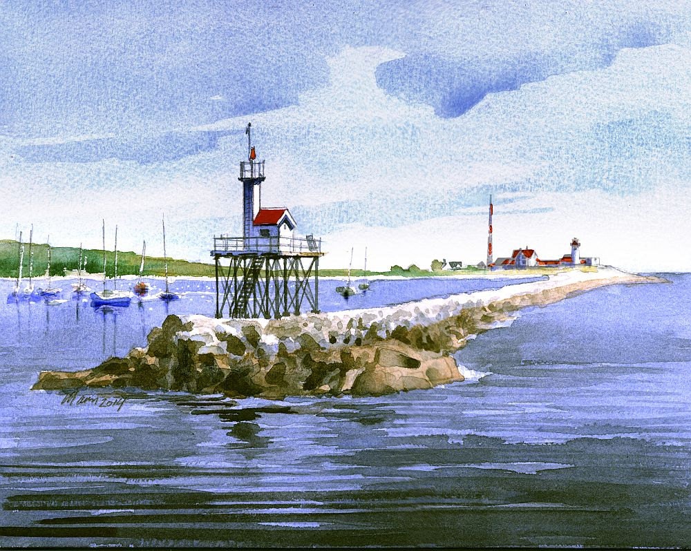 Dog Bar Breakwater & Eastern Point Lighthouses Gloucester