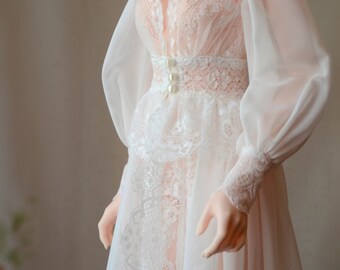 lace robe for dolls. Bjd dress, doll underwear, bjd dresses, doll dress, bjd, doll robe.