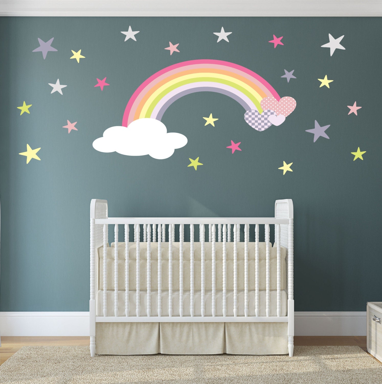 rainbow stickers nursery baby decal something request order custom