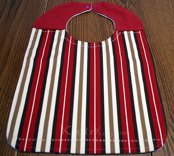 Large Adult Bib Clothes Protector Nursing Home Bib by Knitrx