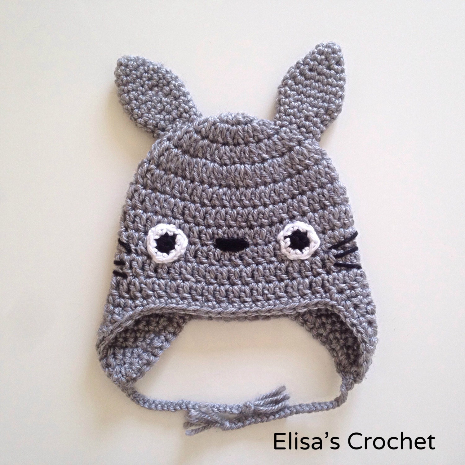 totoro hat pattern crochet Crochet hat by Elisascrochet with TOTORO PATTERN earflaps CROCHET