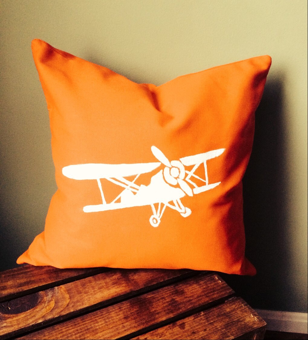 Decorative plane pillow by LittleEtrends on Etsy
