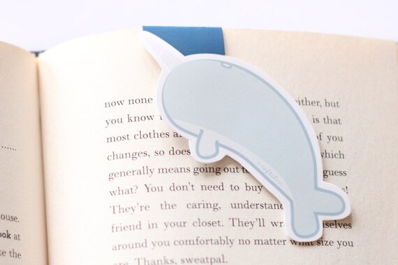 Narwhal Magnetic Bookmark Jumbo by craftedvan on Etsy