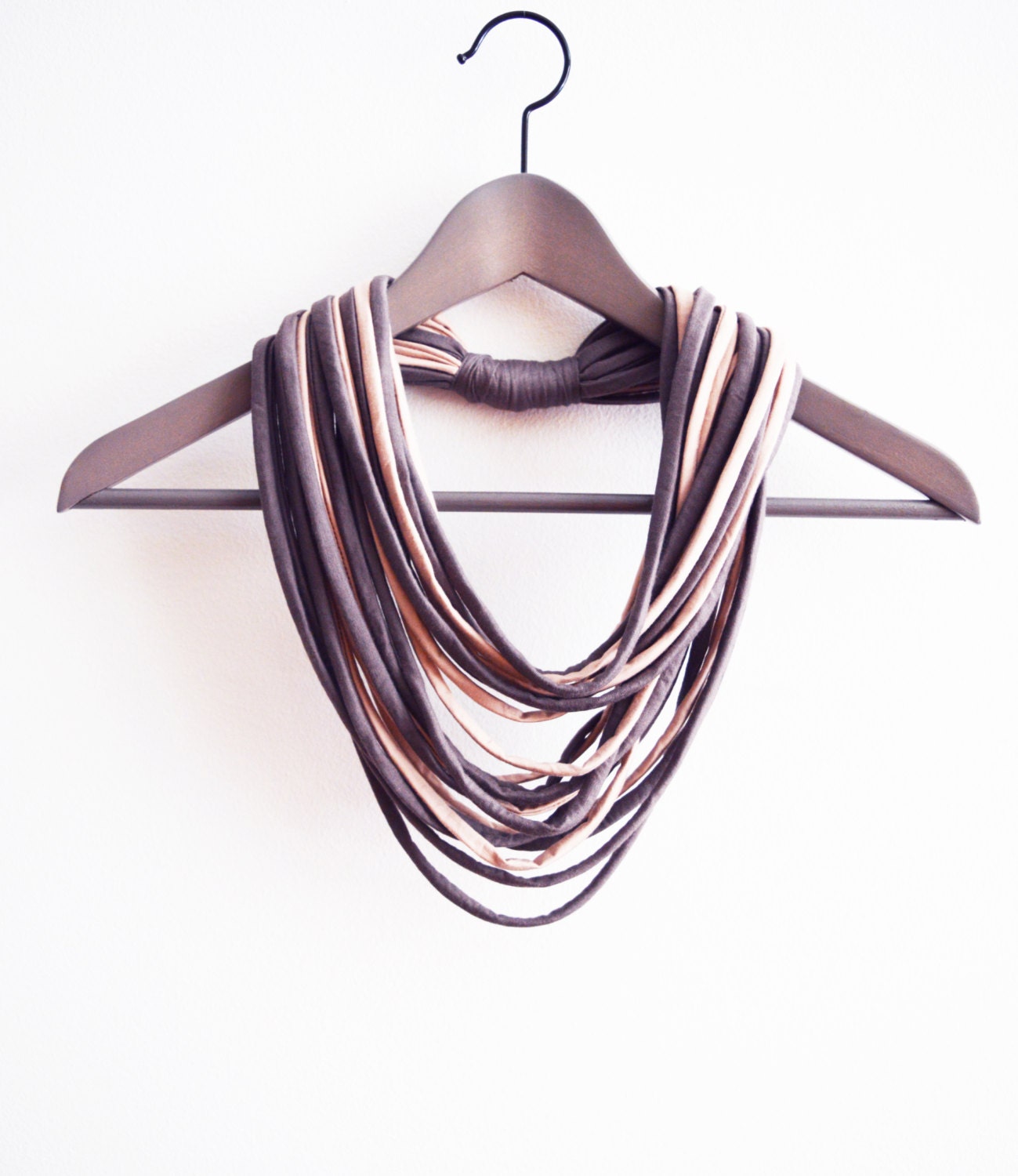 Powder pink brown necklace neck ornament loop by imolabynoemiimola