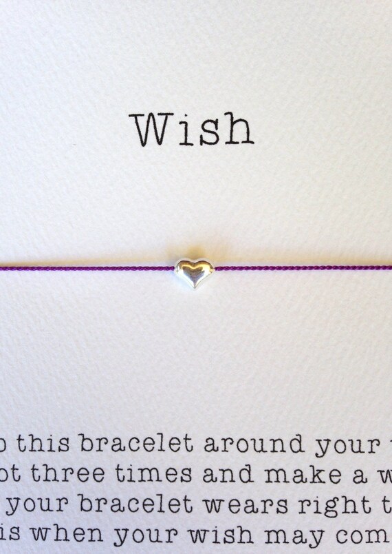 Sterling Silver Heart Wish Bracelet by JennaKlineDesigns on Etsy