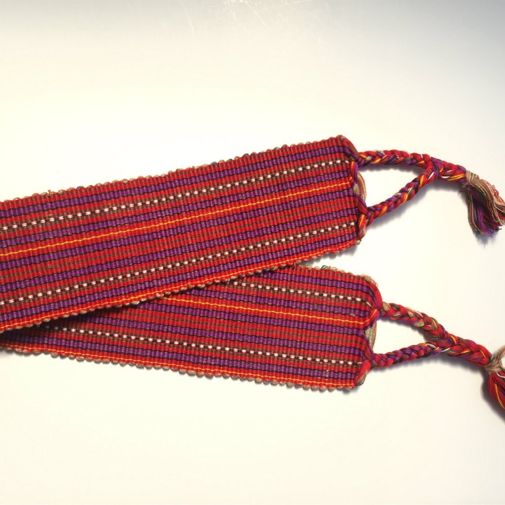 Backstrap Belt for Weaving Loom Handwoven of Cotton Yarns