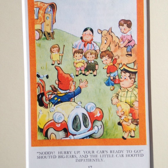 Vintage Noddy Print 1960's Colour Illustrations Noddy