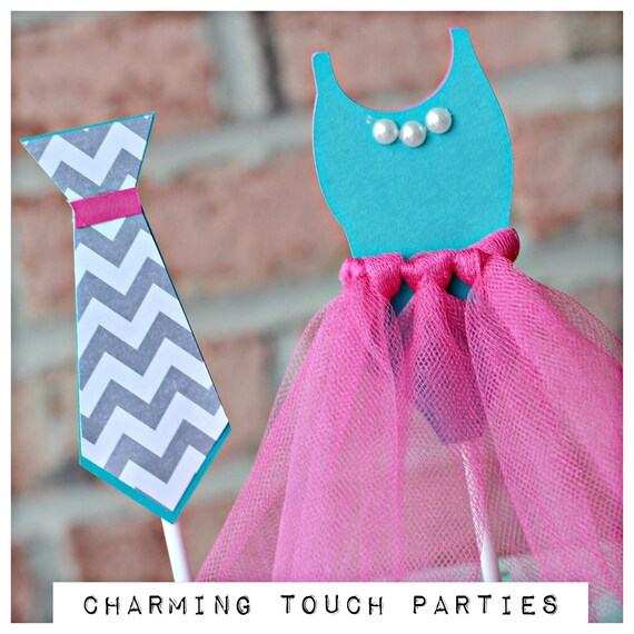 Gender Reveal Party cupcake toppers by Charming Touch Parties.