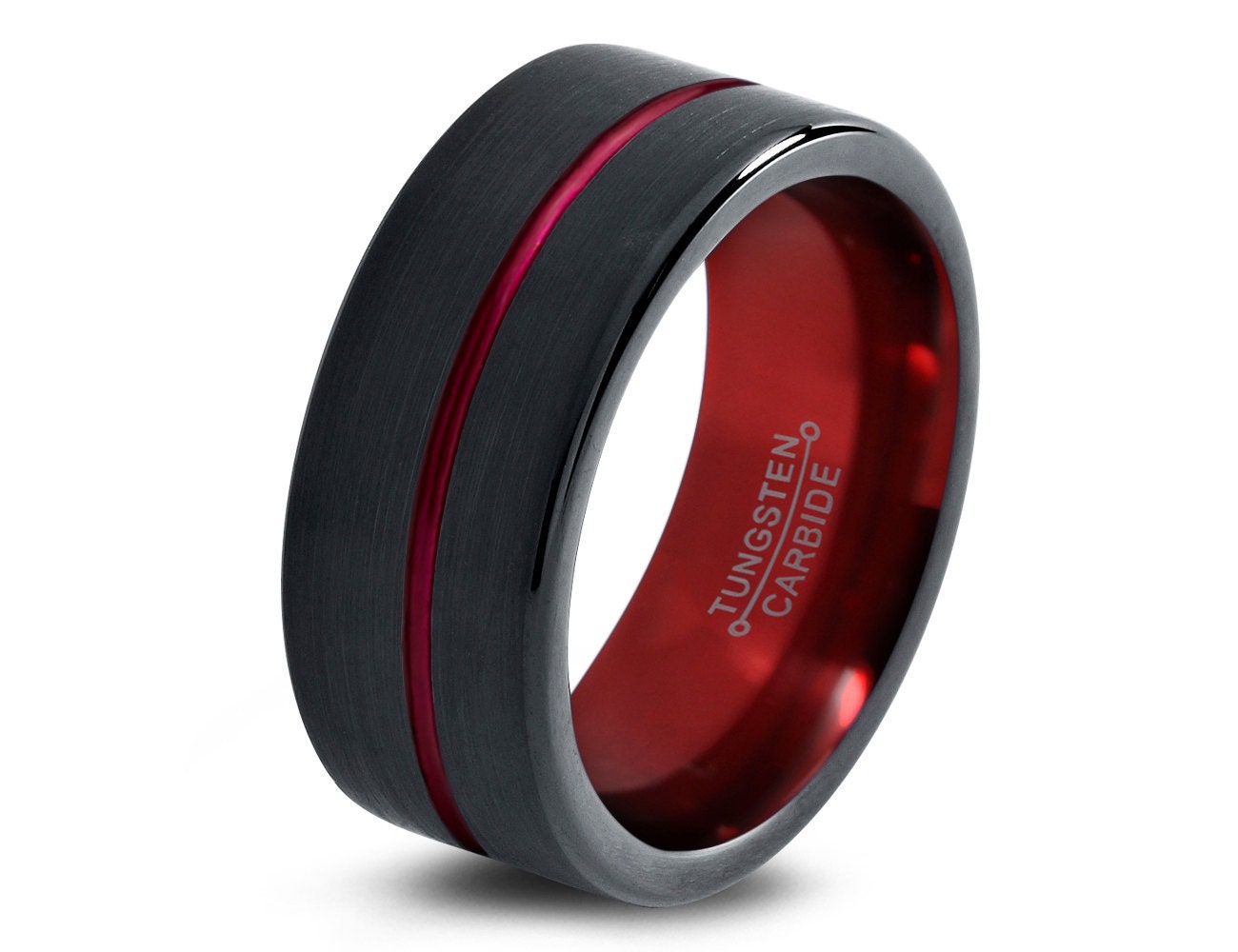 Black Cobalt Ring Red Men Cobalt Rings Red Wedding by