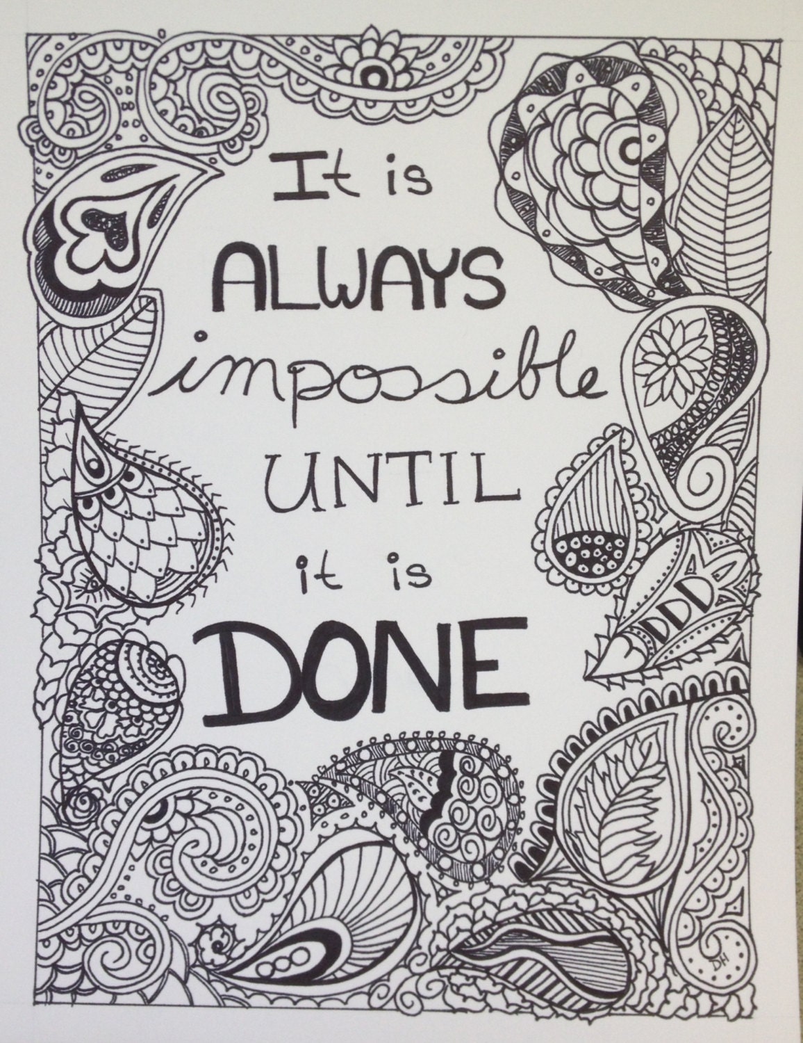 Motivational Doodle Art Impossible Until Done by StarBoundWestern