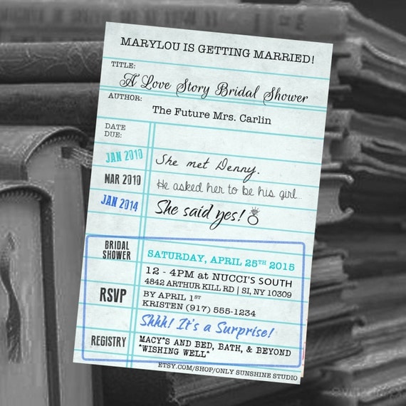 Items similar to Printable Invitation, Literary Invite, Book Theme