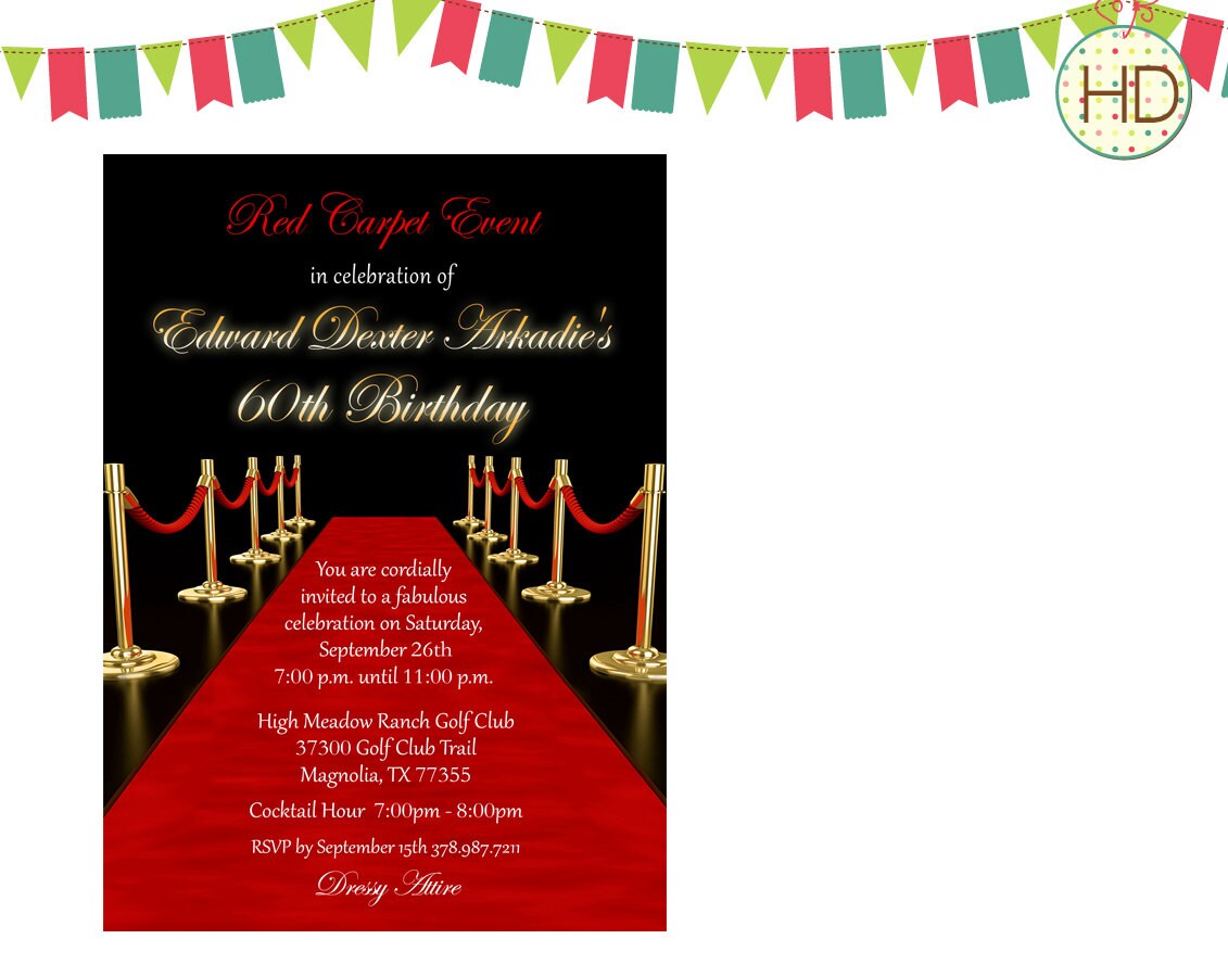 Red Carpet Birthday Party Invitations 9