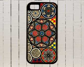 Colorful Intricate Medieval Stained Glass Church Window iPhone Case 4, 4s, 5, 5C, 6, 6+ and Samsung Galaxy 3, 4, 5, 6, Edge